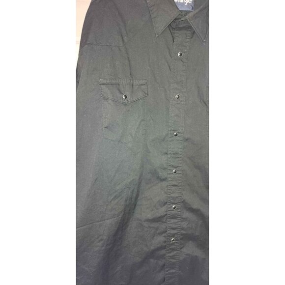 Wrangler Mens Black Long-Sleeve Western Shirt With Snap Closures XL - Picture 6 of 10